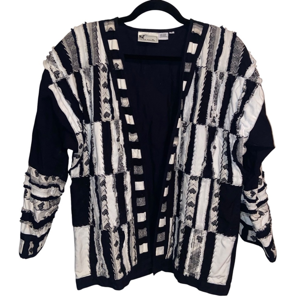 Vintage Yak Magic Jacket Women Small Fiber Artist 3D Textured Patchwork Artsy